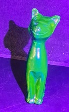 Green Uranium Glass Sitting Persian Cat Figurine, 5 inches — listing 2