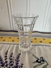 Vintage Heavy Pressed Glass Flared Vase with Scalloped Petal Rim — listing 3