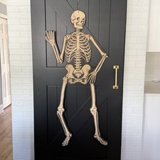 Vintage H.E. Luhrs Die-Cut Halloween Haunted House with Witch Cardboard Decoration, listing 6