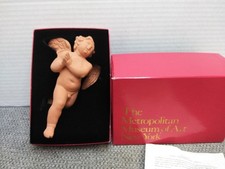 Terracotta Sitting Angel Figurine with Bow and Wings — listing 4