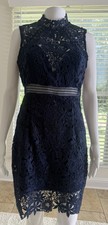 Bardot Green Floral Guipure Lace Sleeveless Sheath Dress, Size 8 — listing 3