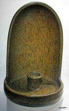 Fulper Pottery Blue Flambé Glaze Chamberstick Candle Holders, Pair Fulper incised, listing 6