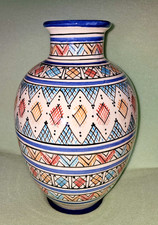 Hand-Painted Art Pottery Vase with Stylized Thistle and Speckled Wildflower Design — listing 3