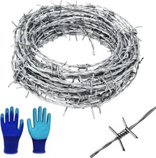 Roll of Galvanized Double-Strand Barbed Wire Fencing