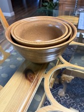 Handmade Studio Pottery Stoneware Bowl Set (Two Nesting Bowls) with Teal Glaze and Unglazed Rims — listing 2