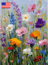 Paint by Numbers Kit for Adults - Wildflower Meadow Mountain Sunset Scene, 16x20 inch Canvas — listing 3