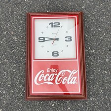 Vintage Coca-Cola "Enjoy Coca-Cola" Wood-Framed Quartz Advertising Wall Clock by Hanover