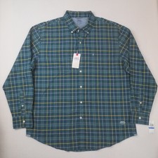 IZOD Saltwater Relaxed Classics Men's Green Plaid Long-Sleeve Button-Down Shirt, Size XXL — listing 2