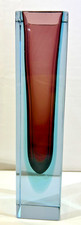 Murano Sommerso Art Glass Vase, Multicolor Rainbow Cased Glass — listing 2