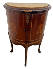 Louis XV Style Marquetry Bombé Marble-Top Side Cabinet with Gilt Bronze Mounts — listing 4
