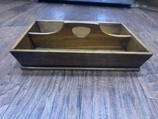 Vintage Pine Wall-Mount Flatware / Cutlery Box with Slotted Rack and Two Drawers — listing 6