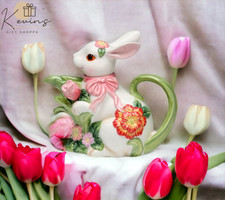 Figural Easter Bunny Ceramic Tea Set (Teapot, Creamer, Sugar) — listing 6
