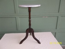 Pair of Vintage 1940s Mahogany Marble-Top Side Tables with Single Drawer, Hepplewhite/Regency Style — listing 5
