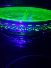 Green Uranium Depression Glass 3-Part Divided Relish Dish, 5 inch — listing 3