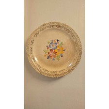 French Saxon China Co. Rimmed Soup/Cereal Bowl with Floral Poppy Transfer, Scalloped Rim — listing 4