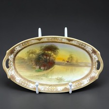 Antique Hand-Painted Nippon Porcelain Vase with Floral Cartouche and Moriage Gold Beading — listing 3