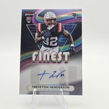 2025 Topps Chrome TreVeyon Henderson RC Green Refractor /175 New England Patriots, listing 4