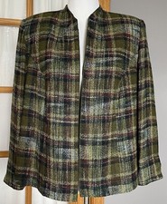 Jessica Howard Purple & Gray Plaid Cowl Neck Short Sleeve Sweater Dress, Size S