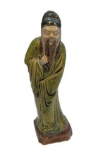 Chinese Mudman Figurine - Seated Fisherman/Farmer with Hat and Tool — listing 6