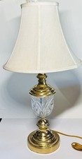 Vintage Crystal & Brass 3-Arm Chandelier with Cut-Glass Prisms — listing 5