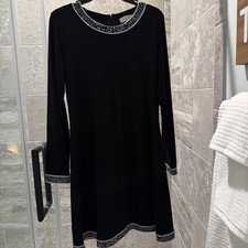 Michael Kors Navy Blue Belted Zip-Front Shirt Dress, Size L — listing 4