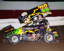 Handmade Wooden Photo Clock with Sprint Car Racing Image (#140 Van Hastings) — listing 4