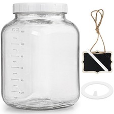 Large Clear Glass Storage Jar with Screw-On Metal Lid (Gallon-Size Cracker/Pantry Jar) — listing 4