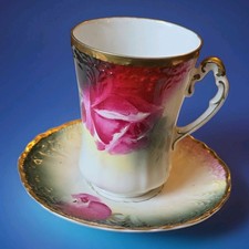 Vintage Floral Porcelain Demitasse Cup and Saucer Set — listing 6