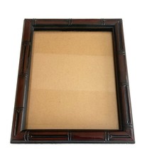 Cream Enamel Faux-Bamboo Picture Frame with Silver-Tone Decorative Corner Medallions — listing 3