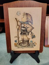 Vintage Hummel 'Telling Her Secret' Print on Wood Plaque — listing 3