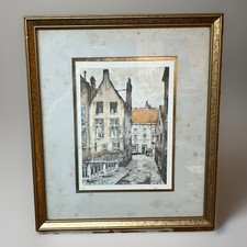 Hand-Colored Limited Edition Etching of a Farmer/Peasant with Straw Hat and Wheat Sheaf, Plate No. 39 — listing 5