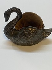 Vintage Figural Swan Pin Cushion with Velvet Cushion Insert — listing 2