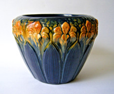 mccoy brushware jardiniere Brushware Rose Trellis Pattern Jardiniere / Planter Pot, Green, 5" Tall