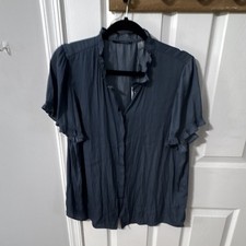 T Tahari Woman Satin Button-Front Shirt, Perfect Camel, Size 2X (NWT) — listing 2