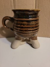 Five Bridges Inc. Studio Pottery Cowboy Boot Mug with 'Footware Tucson' Sheriff Badge — listing 2