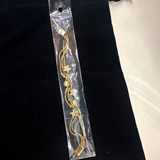 Gold-Tone Fine Snake Chain Necklace with Rectangular End Tag — listing 4