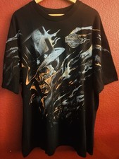 Vintage Harley-Davidson Eagle American Flag Graphic T-Shirt, Black — listing 3