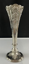 Silver Trumpet Bud Vase with Ruffled Rim — listing 4