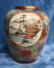 Japanese Satsuma-Style Moriage Vase with Immortals and Millefleur Ground — listing 5
