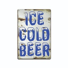 "Drink Good Beer With Good Friends" Embossed Metal Bar Sign with Beer Mug Cutout — listing 4