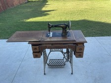 Antique Singer Cast Iron Treadle Sewing Machine Base/Stand with Enamel Top — listing 6