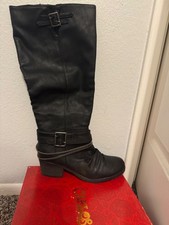 Carlos by Carlos Santana Gray Distressed Leather Buckle Mid-Calf Moto Boots — listing 4