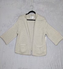Andrea Jovine Wool Blend Ribbed Knit Cardigan, Charcoal Marled, Size XS — listing 6