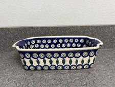 Polish Pottery Rectangular Loaf / Baking Dish in Peacock Pattern — listing 5