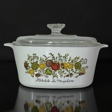 Vintage Corning Ware Spice of Life L'Echalote La Marjolaine Casserole with Pyrex Lid