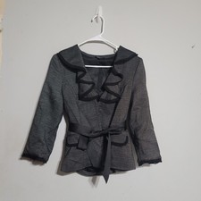 Maurices Women's Tweed Blazer with Frayed Lace Trim, Size M — listing 4