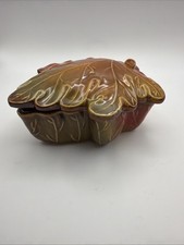 Vintage Orange Glazed Ceramic Leaf-Shaped Bowl — listing 6