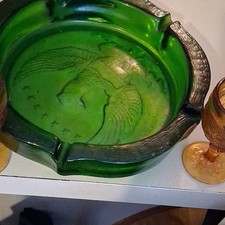 Antique Pressed Glass Covered Compote / Candy Dish with Federal Eagle and Torch Motifs — listing 5