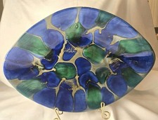 Studio Art Pottery Low Bowl / Centerpiece Charger with Tenmoku-Style Glaze — listing 5
