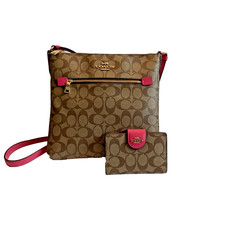 Coach Signature Canvas File Bag Crossbody in Brown/Black — listing 5